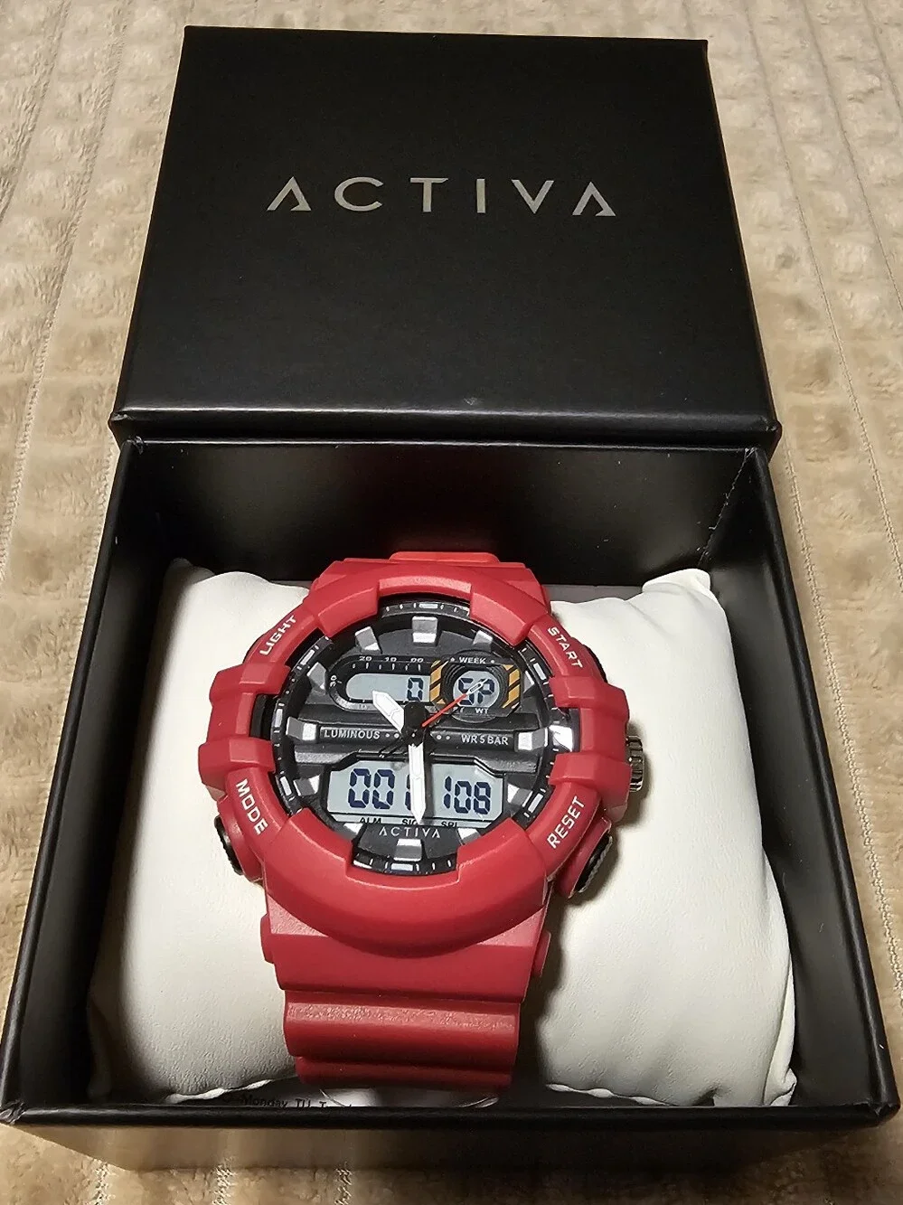 Invicta Red Dual-Display Sport Watch with Black Dial